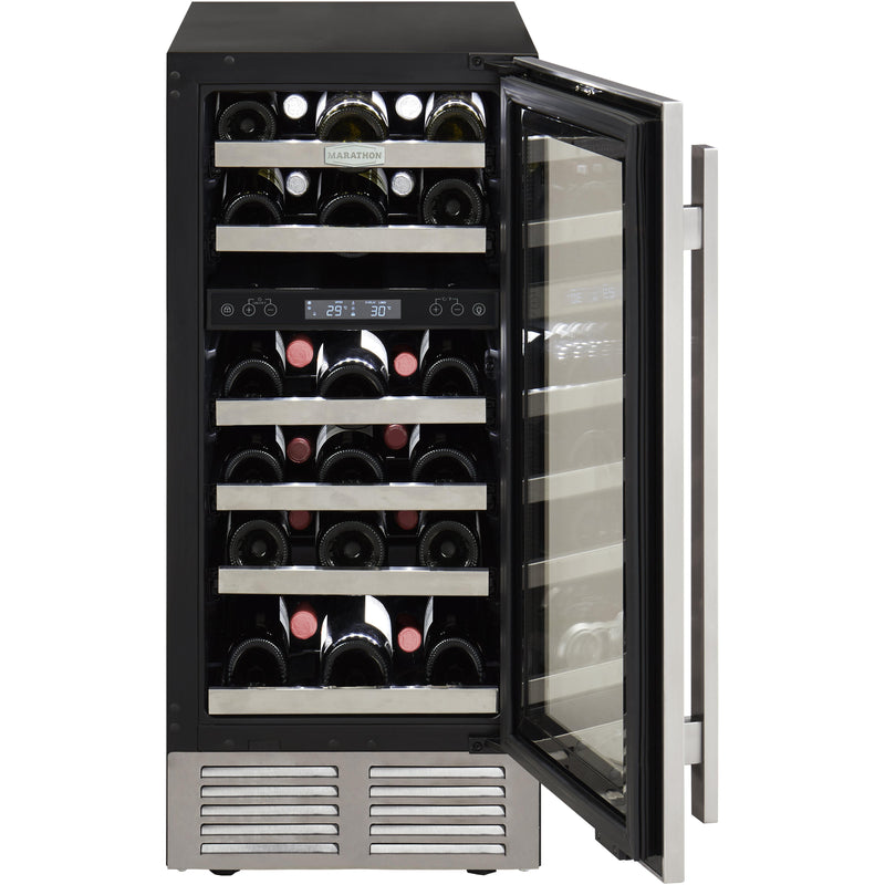 Marathon 28-Bottle Wine Cooler with Dual Zone with LED Lighting MWC28-DSS IMAGE 3