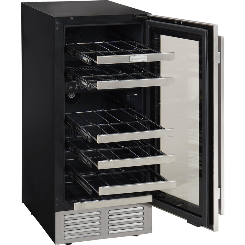 Marathon 28-Bottle Wine Cooler with Dual Zone with LED Lighting MWC28-DSS IMAGE 4