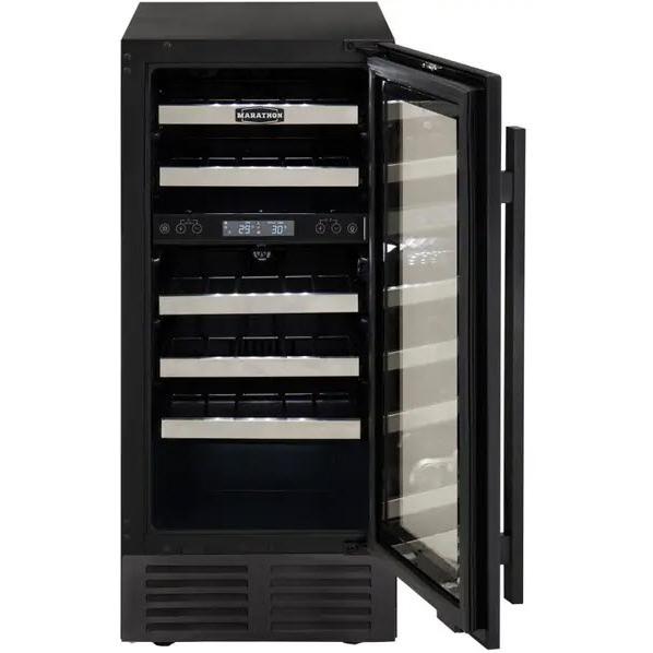 Marathon 28-Bottle Wine Cooler with Dual Zone with LED Lighting MWC28-DBLS IMAGE 4