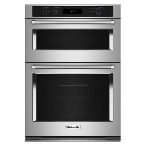 KitchenAid 27-inch, 5.7 cu. ft. Built-in Combination Wall Oven with Microwave with Air Fry KOEC527PSS IMAGE 1