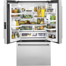 Monogram 36-inch, 23.1 cu. ft. Counter-Depth French 3-Door Refrigerator ZWE23NSTSS IMAGE 2