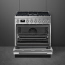 Smeg 30-inch Freestanding Dual-Fuel Range with True European Convection CPF30UGMX IMAGE 2