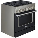  KitchenAid 36-inch Freestanding Gas Range with Even-Heat™ True Convection KFGC506JBK IMAGE 2