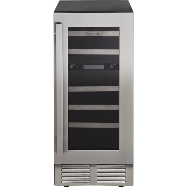 Marathon 28-Bottle Wine Cooler with Dual Zone with LED Lighting MWC28-DSS IMAGE 1
