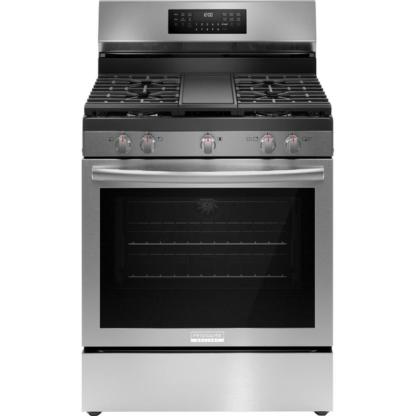 Frigidaire Gallery 30-inch Freestanding Gas Range with Air Fry Technology GCRG3060BF IMAGE 1