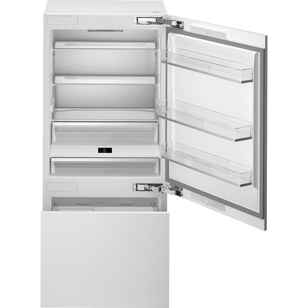 Smeg 36-inch, 19.78 cu. ft. Built-in Bottom freezer Refrigerator with Ice maker CB3620UWI IMAGE 1