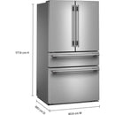  KitchenAid 36-inch, 30 cu. ft. French 3-Door Refrigerator with Interior Water Dispenser and Ice Maker KRMF336SPS IMAGE 10