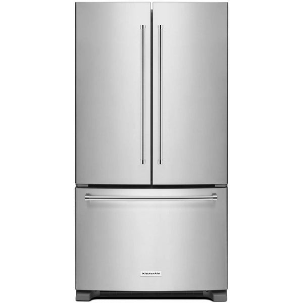 KitchenAid 36-inch, 20 cu. ft. French 3-Door Refrigerator with Interior Water Dispenser KRFC300ESS IMAGE 1
