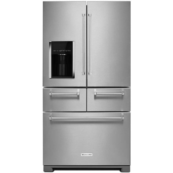 KitchenAid 36-inch, 25.8 cu. ft. French 5-Door Refrigerator with Ice and Water KRMF706ESS IMAGE 1