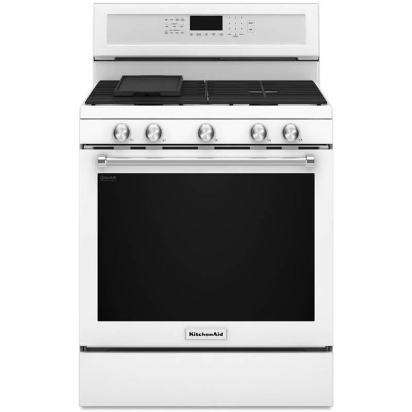 KitchenAid 30-inch Slide-In Gas Range KFGG500EWH IMAGE 1