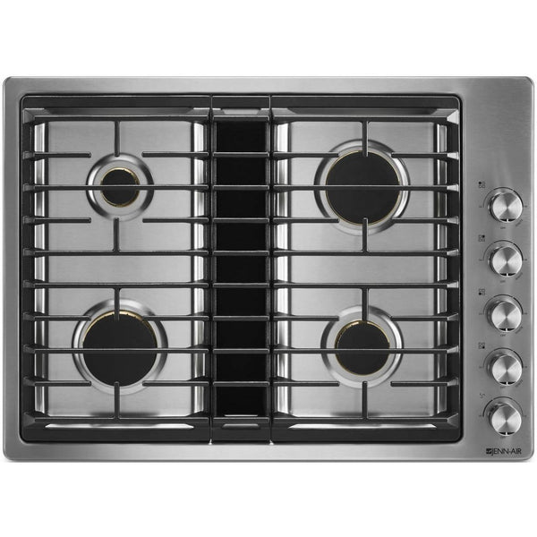 JennAir 30-inch Built-In Gas Cooktop with Downdraft Ventilation System JGD3430GS IMAGE 1