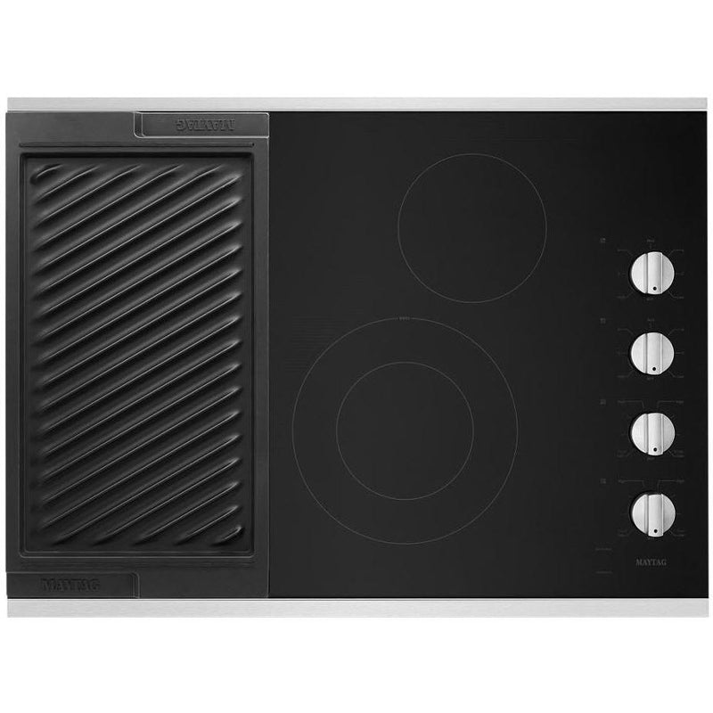Maytag 30-inch Built-in Electric Cooktop with Reversible Gril and Griddle MEC8830HS IMAGE 2
