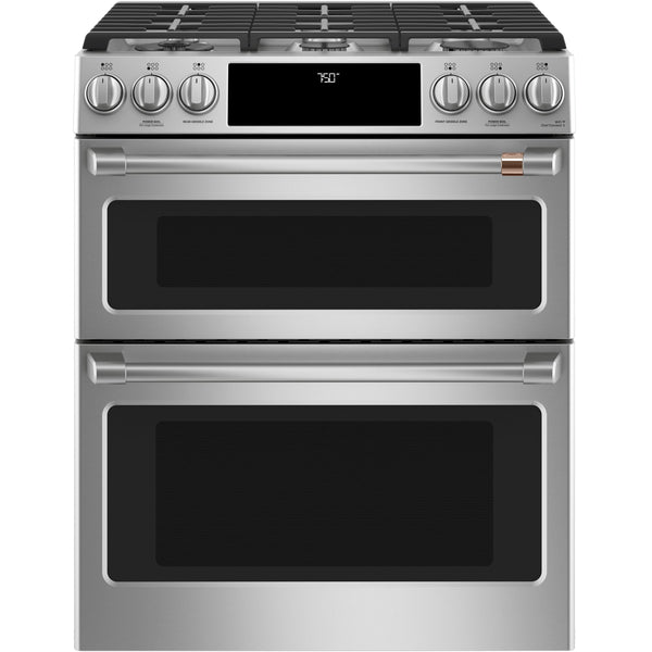 Café 30-inch Slide-in Gas Double Oven Range with Convection Technology CCGS750P2MS1 IMAGE 1
