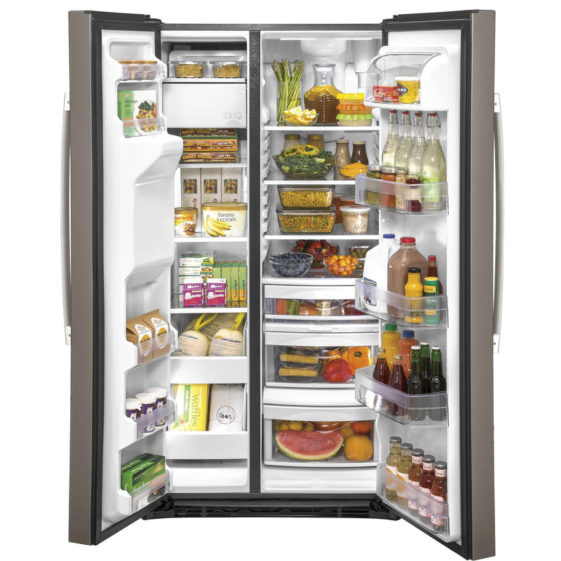 GE 36-inch, 25.1 cu.ft. Freestanding Side-by-Side Refrigerator with Water and Ice Dispensing System GSS25IMNES IMAGE 4