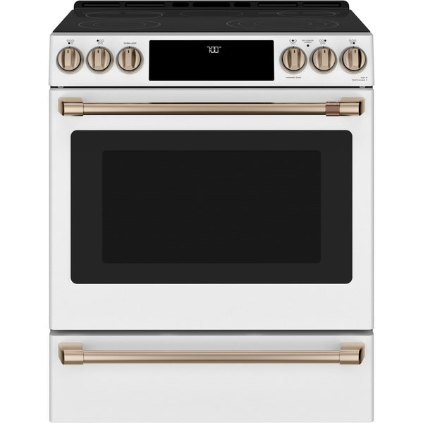 Café 30-inch Slide-in Electric Range with Warming Drawer CCES700P4MW2 IMAGE 1