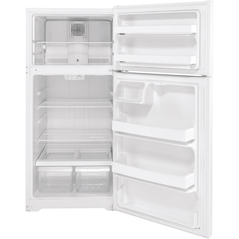 GE 28-inch, 15.6 cu.ft. Freestanding Top-Freezer Refrigerator with ClimateKeeper™ GTE16DTNRWW IMAGE 2