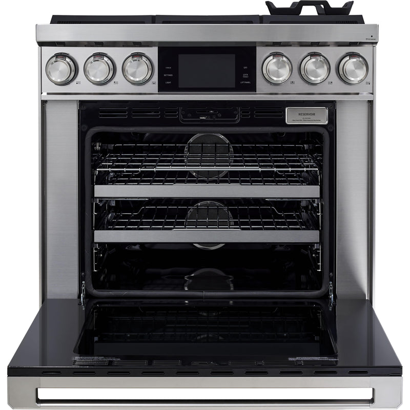 Dacor 36-inch Freestanding Dual Fuel Range with 7" LCD Control Panel DOP36M86DLS IMAGE 2