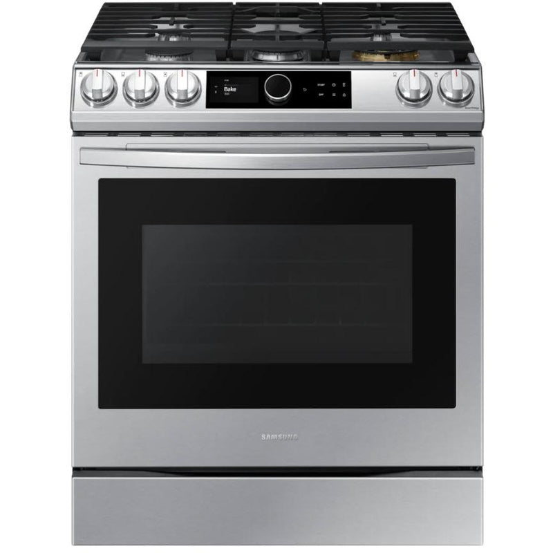 Samsung 30-inch Slide-in Gas Range with Wi-Fi Technology NX60T8711SS/AA IMAGE 1