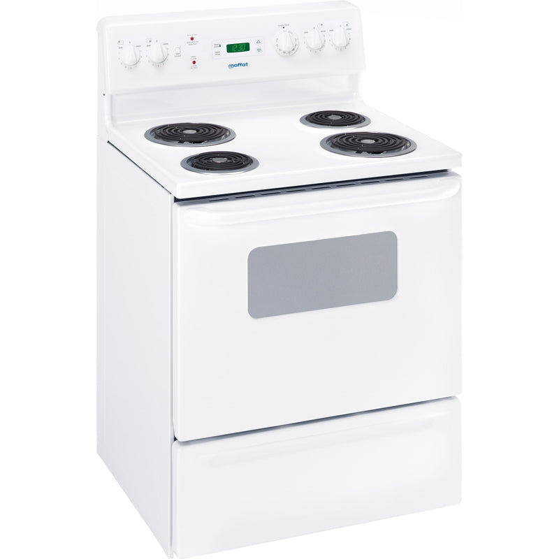 Moffat 30-inch Freestanding Electric Range with SensiTemp Coil Elements MCBS525DNWW IMAGE 1