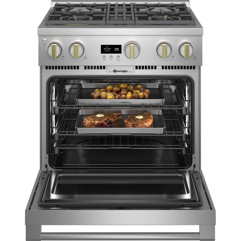 Monogram 30-inch Freestanding Dual-Fuel Range with True European Convection ZDP304NTSS IMAGE 3