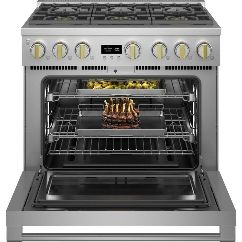 Monogram 36-inch Freestanding Gas Range with Convection Technology ZGP366NTSS IMAGE 2