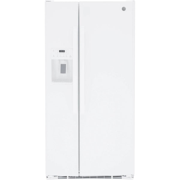 GE 33-inch, 23 cu. ft. Side-By-Side Refrigerator with Dispenser GSS23GGPWW IMAGE 1