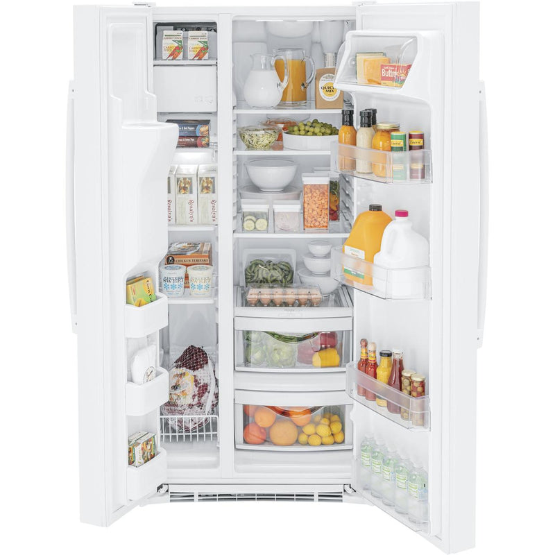 GE 33-inch, 23 cu. ft. Side-By-Side Refrigerator with Dispenser GSS23GGPWW IMAGE 3