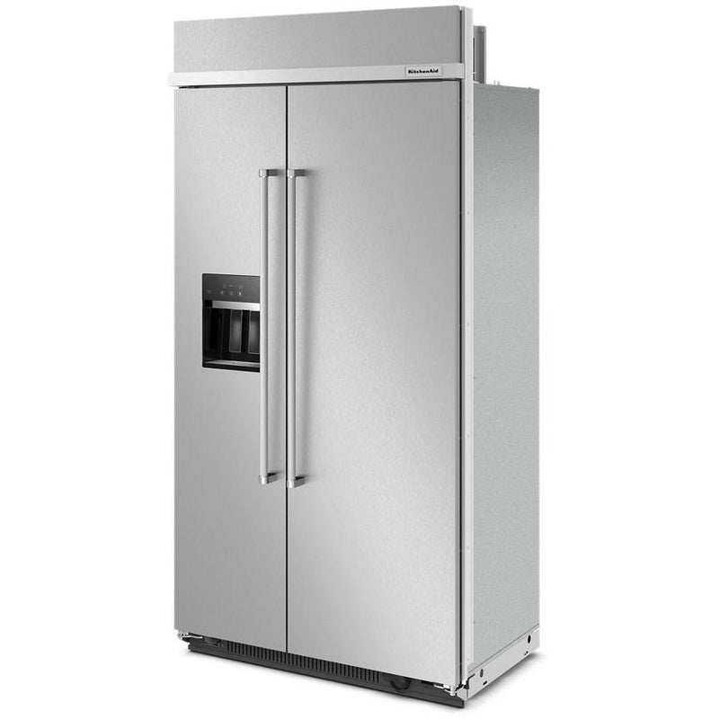KitchenAid 42-inch, 25.1 cu. ft. Built-in Side-by-Side Refrigerator with External Water and Ice Dispensing System KBSD702MPS IMAGE 3