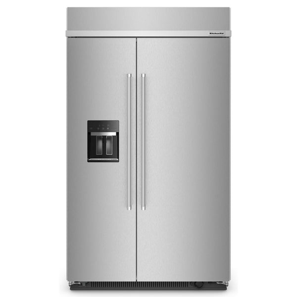 KitchenAid 48-inch, 29.4 cu. ft. Built-in Side-by-Side Refrigerator with External Water and Ice Dispensing System KBSD708MSS IMAGE 1