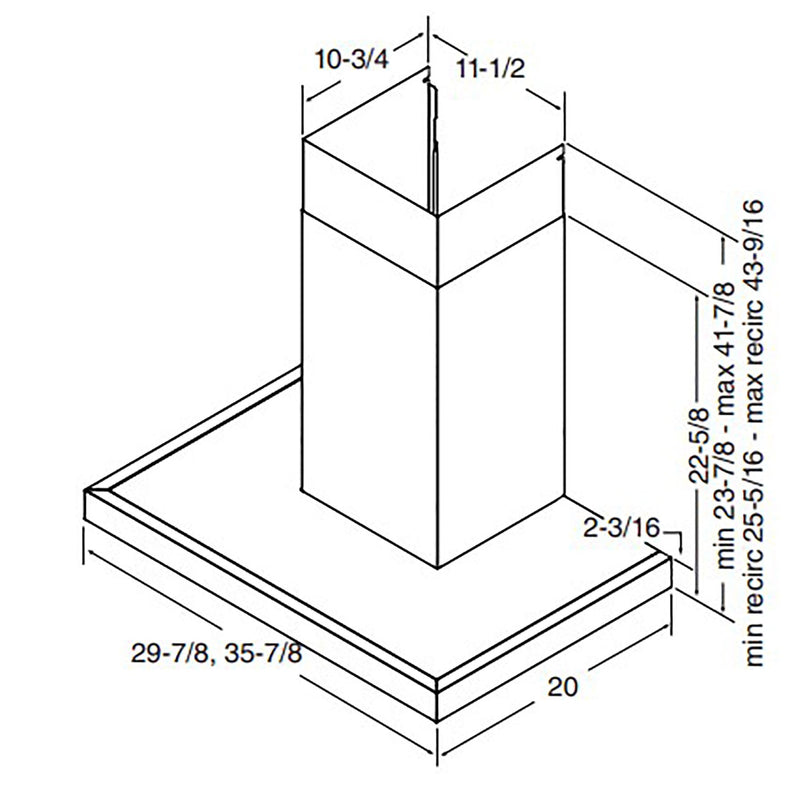 WCS1306SS by BEST Range Hoods - 30-Inch Wall Mount Chimney Hood w