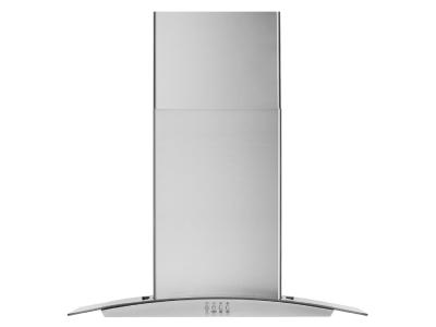 30" Whirlpool Curved Glass Wall Mount Range Hood In Stainless Steel