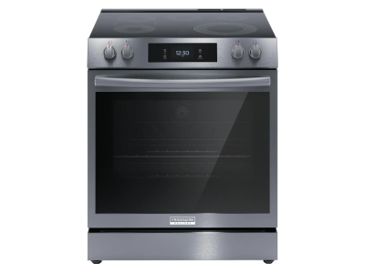 30" Frigidaire Gallery 6.2 Cu. Ft. Front Control Electric Range with Total Convection in Black Stainless Steel