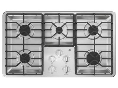 36" GE Built-In Gas Deep Recessed  Stainless Steel Cooktop