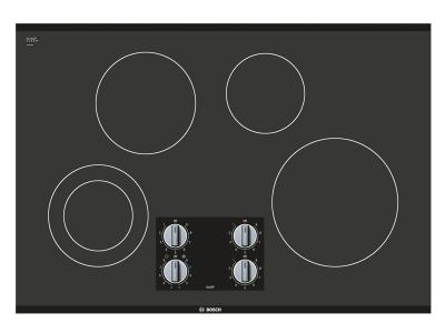 30" Bosch 500 Series Black Frameless Electric Cooktop
