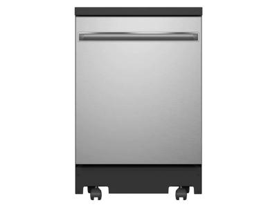 24" GE Interior Portable Dishwasher with Sanitize Cycle in Stainless Steel
