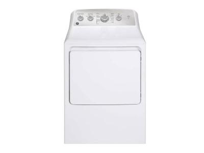 27" GE 7.2 Cu. Ft. Capacity Top Load Gas Dryer With SaniFresh Cycle In White