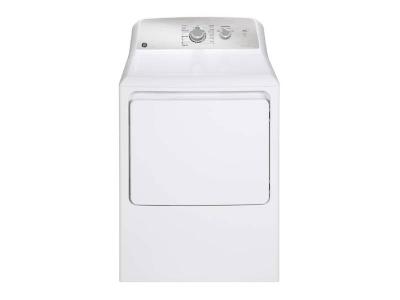 27" GE 7.2 Cu. Ft. Top Load Gas Dryer With SaniFresh Cycle In White