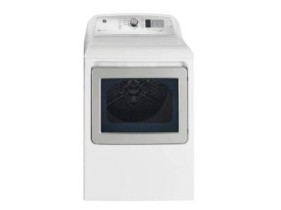 27" GE 7.4 Cu. Ft. Capacity Top Load Electric Dryer with SaniFresh Cycle in White