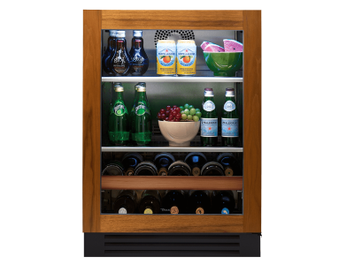 24" True Residential 5.8 Cu. Ft. Overlay Glass Left-Hinge UnderCounter Beverage Center