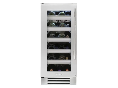 15" True Residential 3.1 Cu. Ft. Stainless Glass Left-Hinge Undercounter Wine Cabinet
