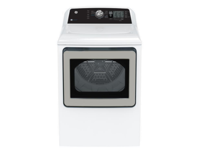 27" GE 7.4 Cu. Ft. Top Load Gas Dryer with SaniFresh Cycle White