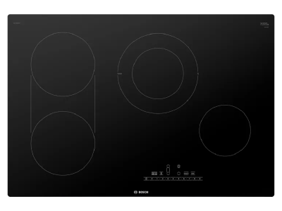 30" Bosch 800 Series Cooktop in Black Surface Mount Without Frame