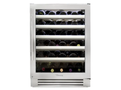 24" True Residential 5.8 Cu. Ft. Stainless Glass Right-Hinge Undercounter Wine Cabinet
