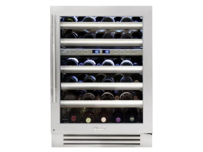 24" True Residential 5.52 Cu. Ft. Stainless Glass Right-Hinge Undercounter Wine Cabinet