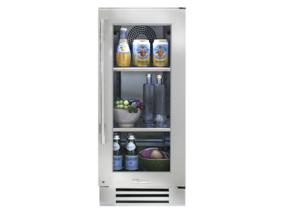 15" True Residential 3.1 Cu. Ft. Stainless Glass Right-Hinge Undercounter Refrigerator