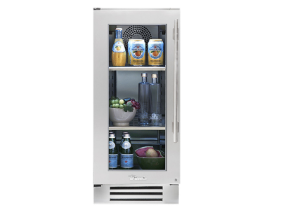 15" True Residential 3.1 Cu. Ft. Stainless Glass Left-Hinge Undercounter Refrigerator