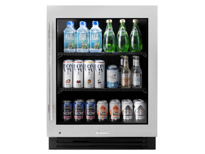 24" True Residential 5 Cu. Ft. ADA Height Stainless Glass Right-Hinge Undercounter Refrigerator