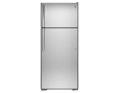30" GE 18 Cu. Ft. Top-Freezer Refrigerator In Stainless Steel