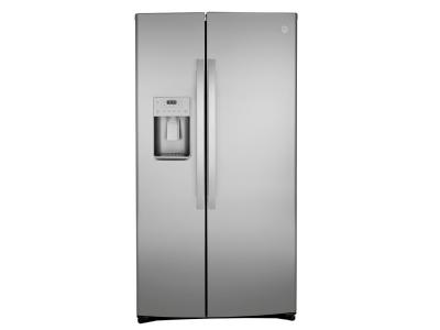 36" GE 25.1 Cu. Ft. Side-By-Side Refrigerator In Stainless Steel