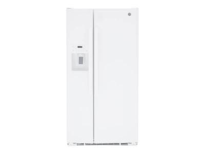 33" GE 23.2 Cu. Ft. Side-By-Side Refrigerator in White
